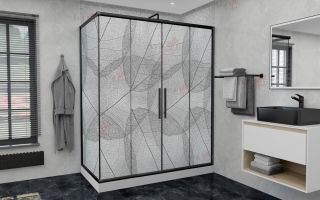 Душевой уголок AvaCan FB2 190-210 + SB100 MT чёрный